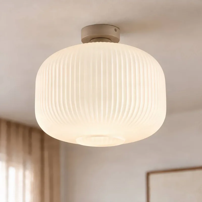 plafondlamp Evey, Ø 35 cm, wit/beige, glas by NOLA in White, Beige – product photo