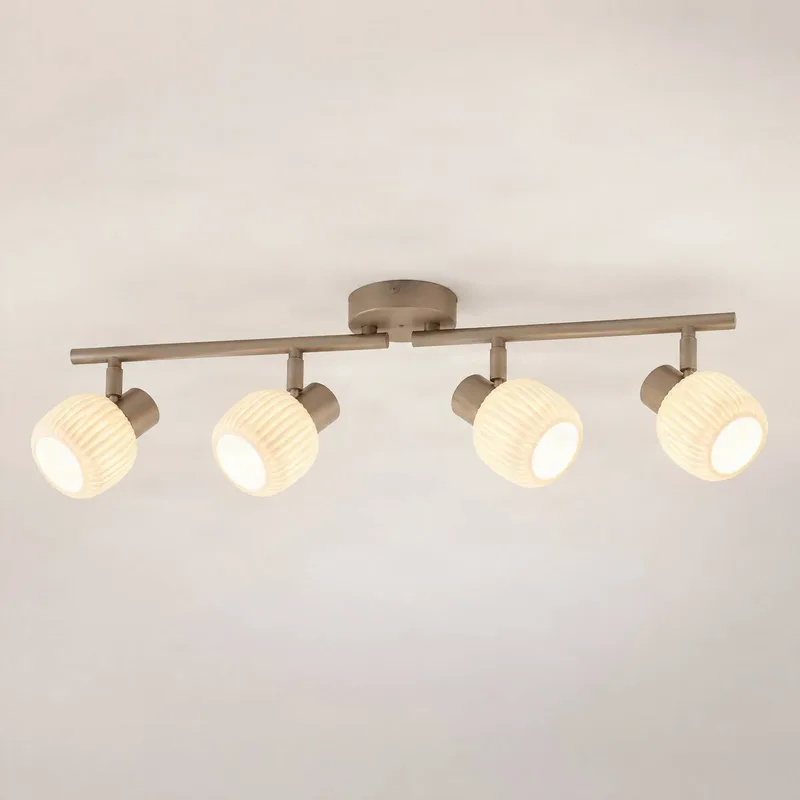 plafondspot Evey, lengte 83 cm, 4-lamps, wit/beige by NOLA in White, Beige – product photo