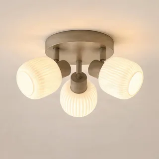 plafondspot Evey, Ø 37 cm, 3-lamps, wit/beige, glas by NOLA in White, Beige – product photo 1 of 5