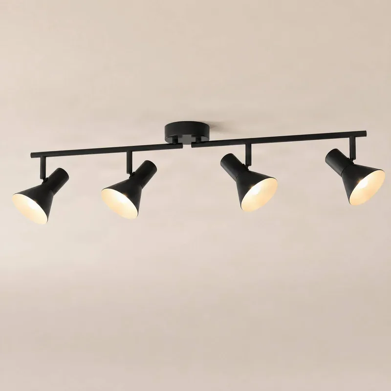 plafondspot Milia, 4-lamps, zwart, 79 cm, E14 van NOLA in Zwart, Wit – productfoto