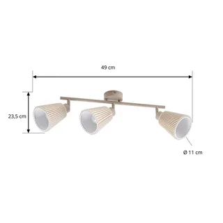plafondspot Percy, 3-lamps, lengte 70 cm, linnen von NOLA in Beige – Produktfoto 4 von 5