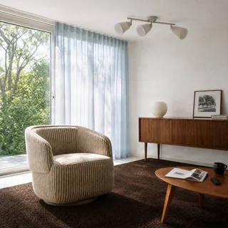 plafondspot Percy, 3-lamps, lengte 70 cm, linnen von NOLA in Beige – Produktfoto 3 von 5