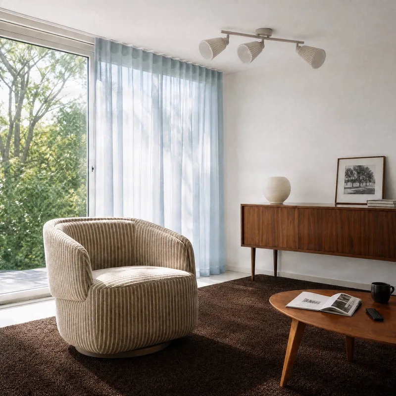 plafondspot Percy, 3-lamps, lengte 70 cm, linnen von NOLA in Beige – Produktfoto 3 von 5