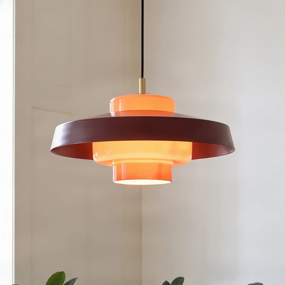 Rico Hängeleuchte, Ø 38 cm, rot, Metall/Glas fra NOLA – produktbillede