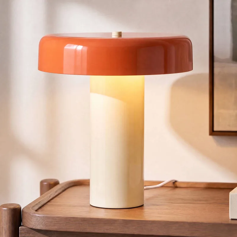 tafellamp Dionne, oranje/beige, 33 cm, metaal, E14 från NOLA i Orange, Beige – produktbild