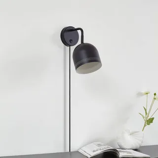 wandlamp Oura, zwart, stekker, verstelbaar, ijzer by NOLA in Zwart mat, White – product photo 3 of 5