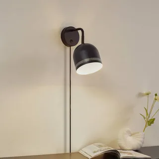 wandlamp Oura, zwart, stekker, verstelbaar, ijzer by NOLA in Zwart mat, White – product photo 2 of 5
