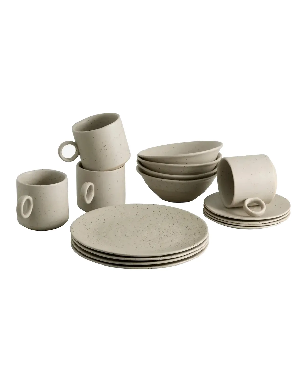 Grainy brunchset beige, set van 16 stuks von Nordal – Produktfoto