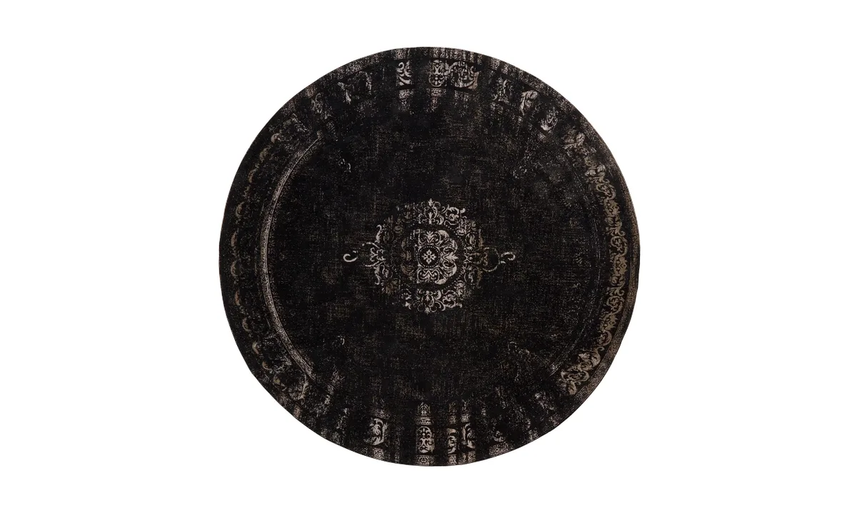 Grand rond vloerkleed donkergrijs/zwart - diameter 240cm van Nordal – productfoto