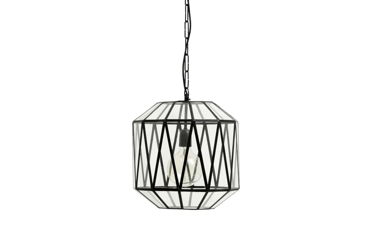 Ate hanglamp glas triangels - zwart van Nordal – productfoto