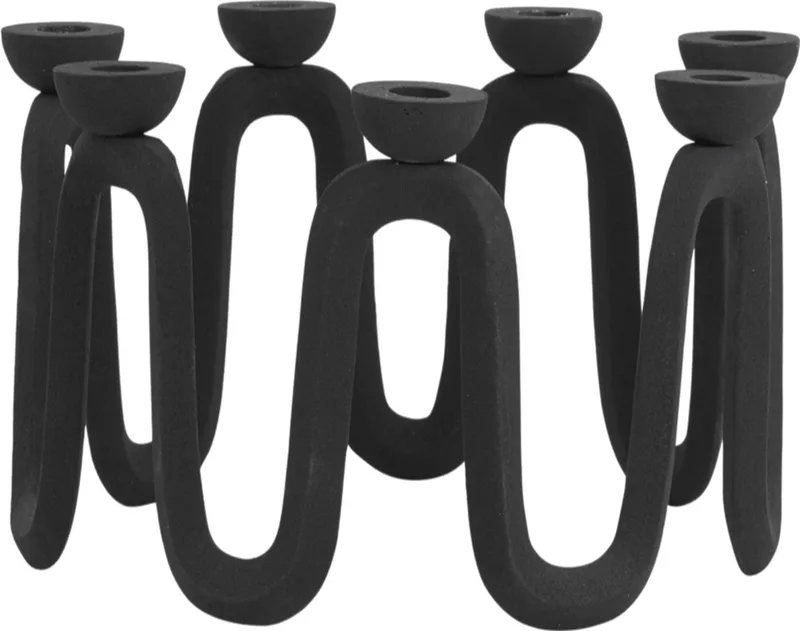 kandelaar Aplin aluminium Ø31cm x 19,5cm by Nordal in Zwart – product photo