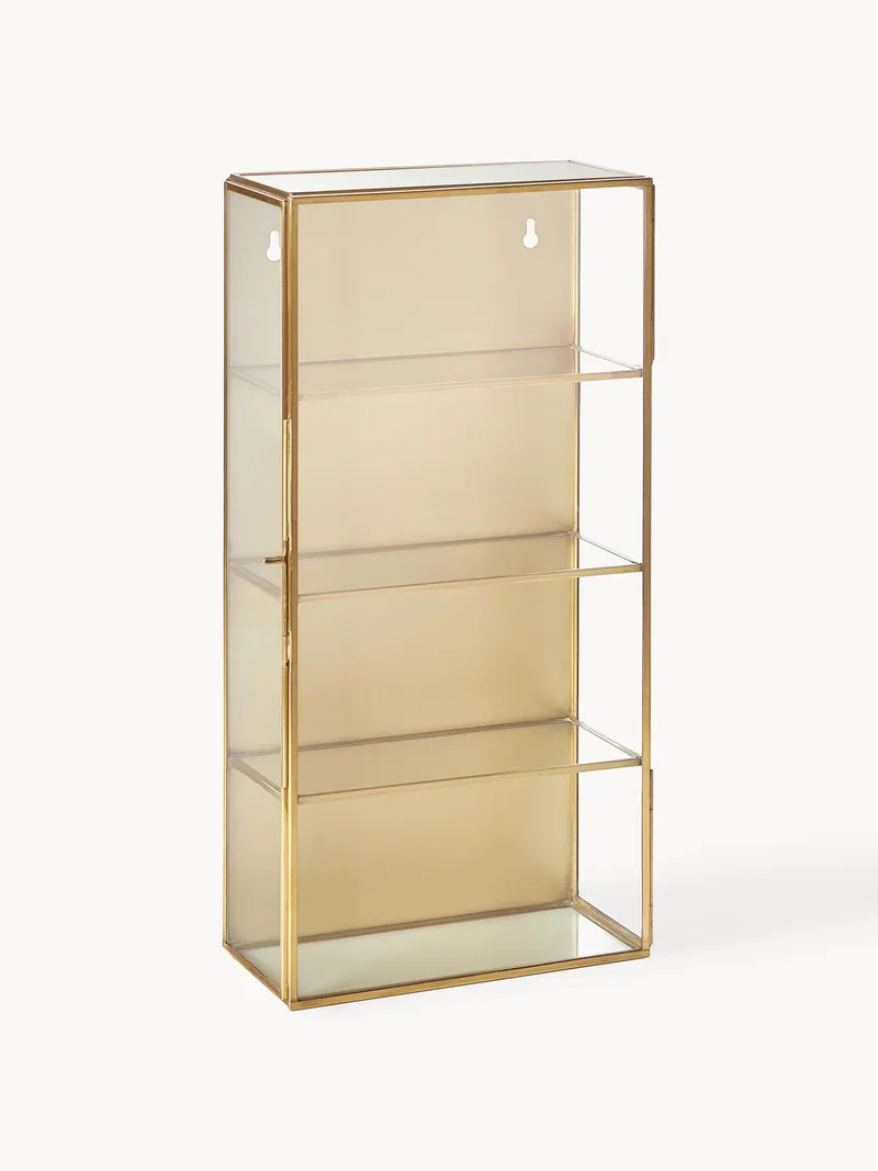 Metalen wandrek Ada met glazen planken en deur by Nordal – product photo