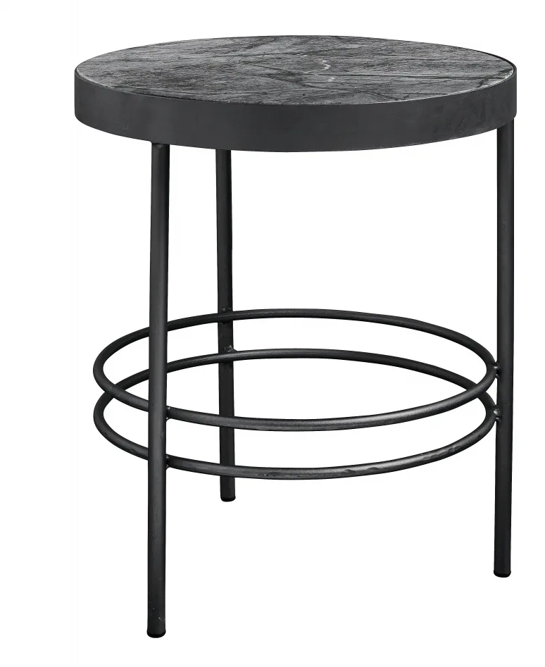 Midnight bijzettafel rond marmer - zwart van Nordal – productfoto