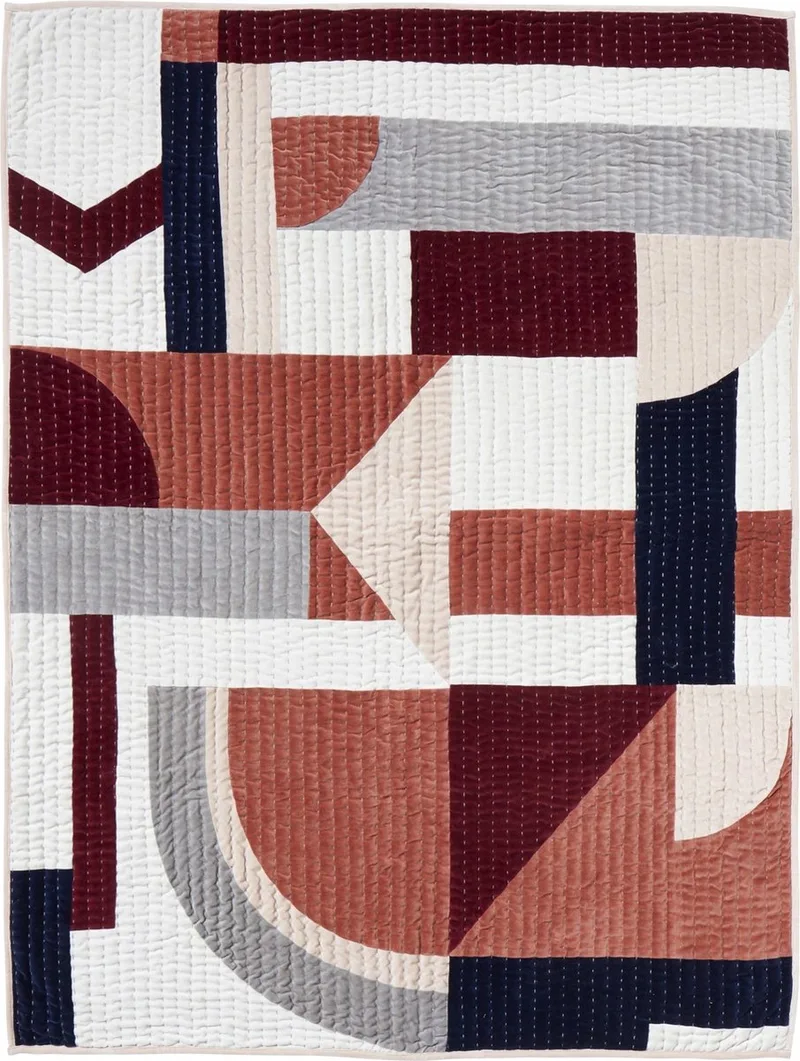 Patchwork quilt - roze mix von Nordal in Wit – Produktfoto
