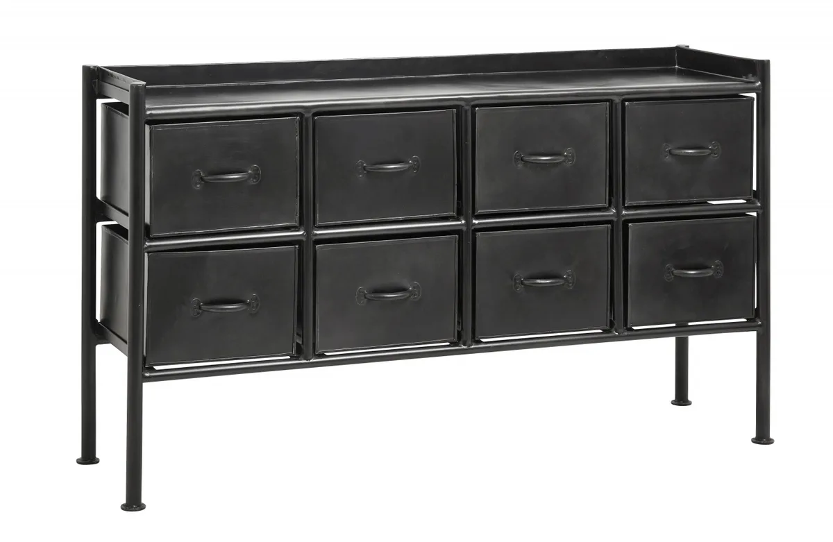Portland ijzeren kast met laden - zwart van Nordal – productfoto