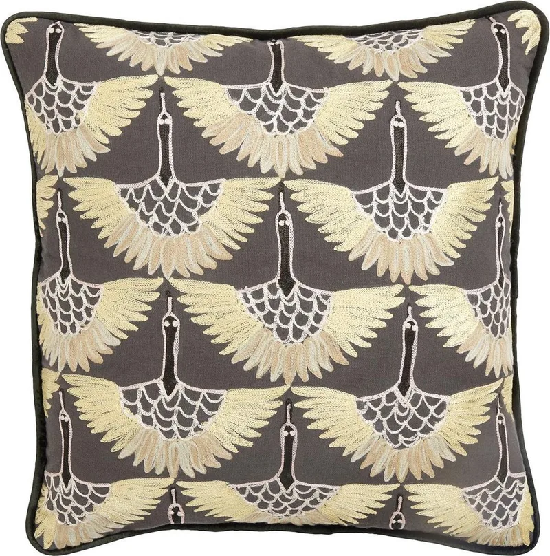 Sierkussen Birds geel 48 x 48 von Nordal in Taupe – Produktfoto