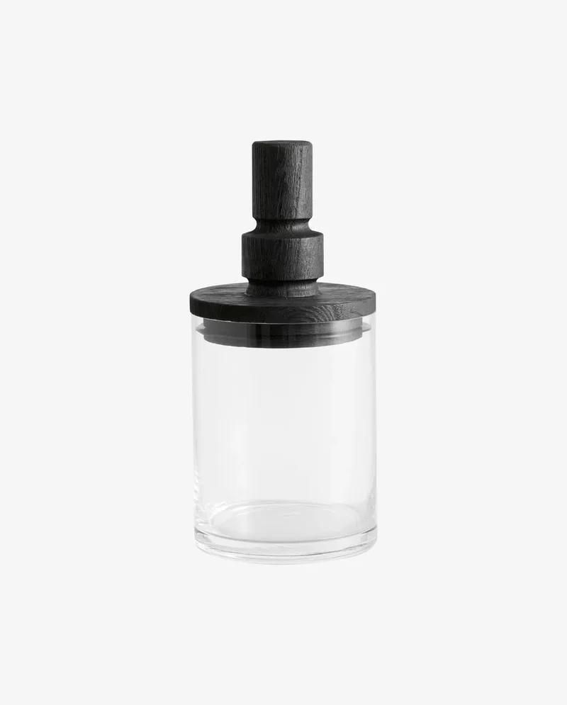 Voorraadpot Salvie Glas Hout Zwart Small by Nordal in Doorzichtig – product photo