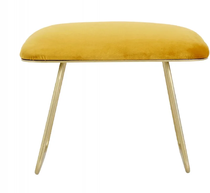 Warm yellow stool, golden legs van Nordal in Geel, goud – productfoto