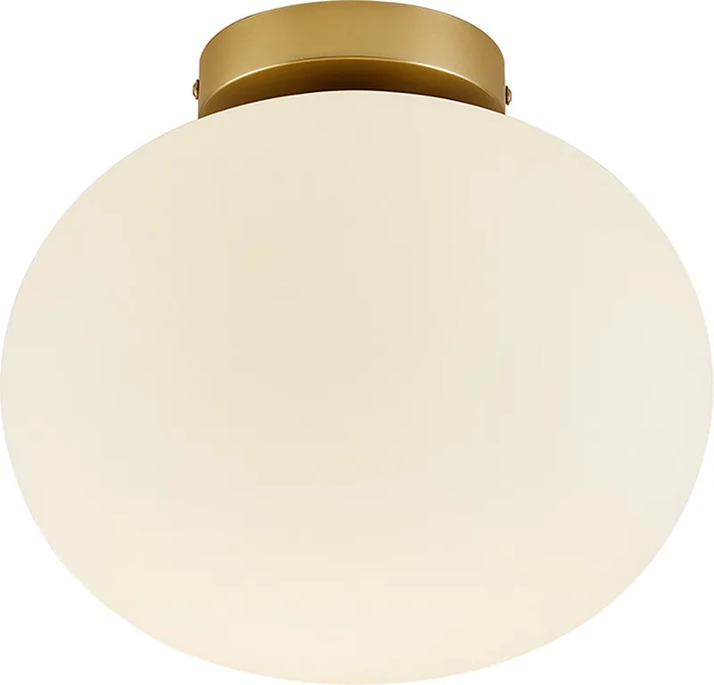 Alton 27,5-plafondlamp-E27-opaal glas/messing von Nordlux in Messing met opaal wit – Produktfoto