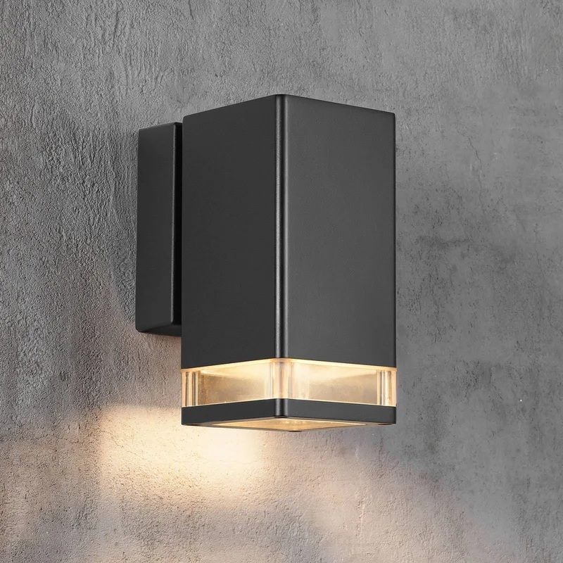 Buitenwandlamp Elm in kantig-moderne vorm van Nordlux in Zwart – productfoto
