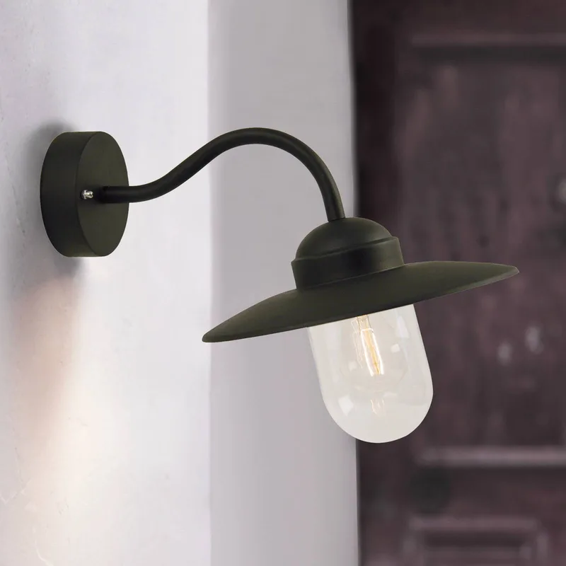 Buitenwandlamp LUXEMBOURG, zwart von Nordlux in Zwart, transparant – Produktfoto