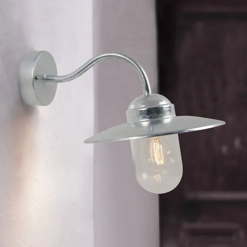 Buitenwandlamp Luxemburg thermisch verzinkt - IP54 von Nordlux in Zilvergrijs, transparant – Produktfoto