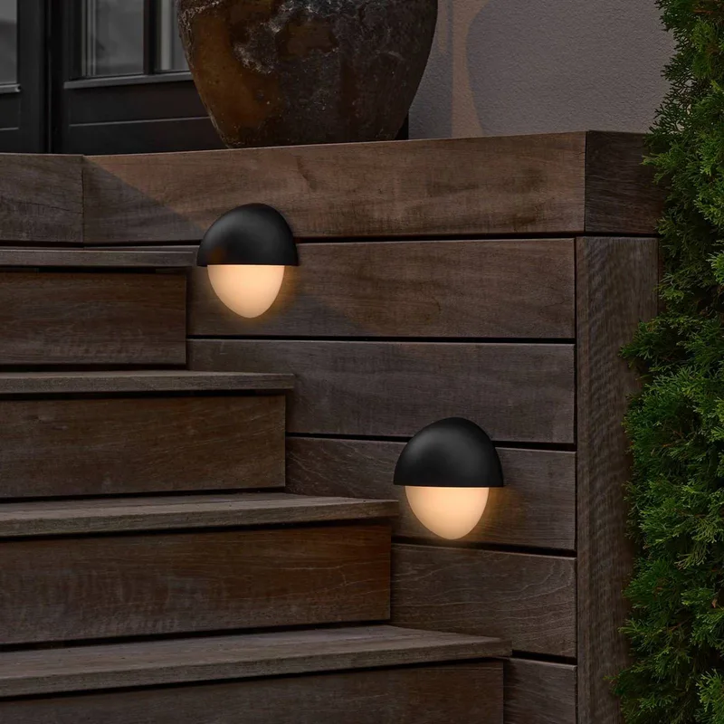 Buitenwandlamp Scorpius Round, zwart, kunststof by Nordlux in Zwart, wit – product photo