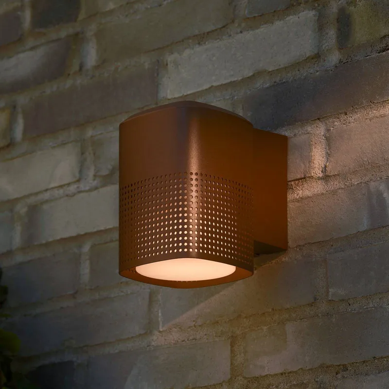 Buitenwandlamp Sidara Seaside, IP54, E27 von Nordlux in Bruin – Produktfoto