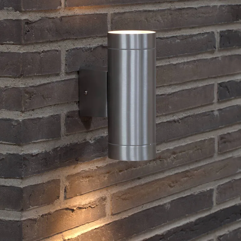 Buitenwandlamp Tin Maxi Double, aluminium von Nordlux in Aluminiumgrijs – Produktfoto