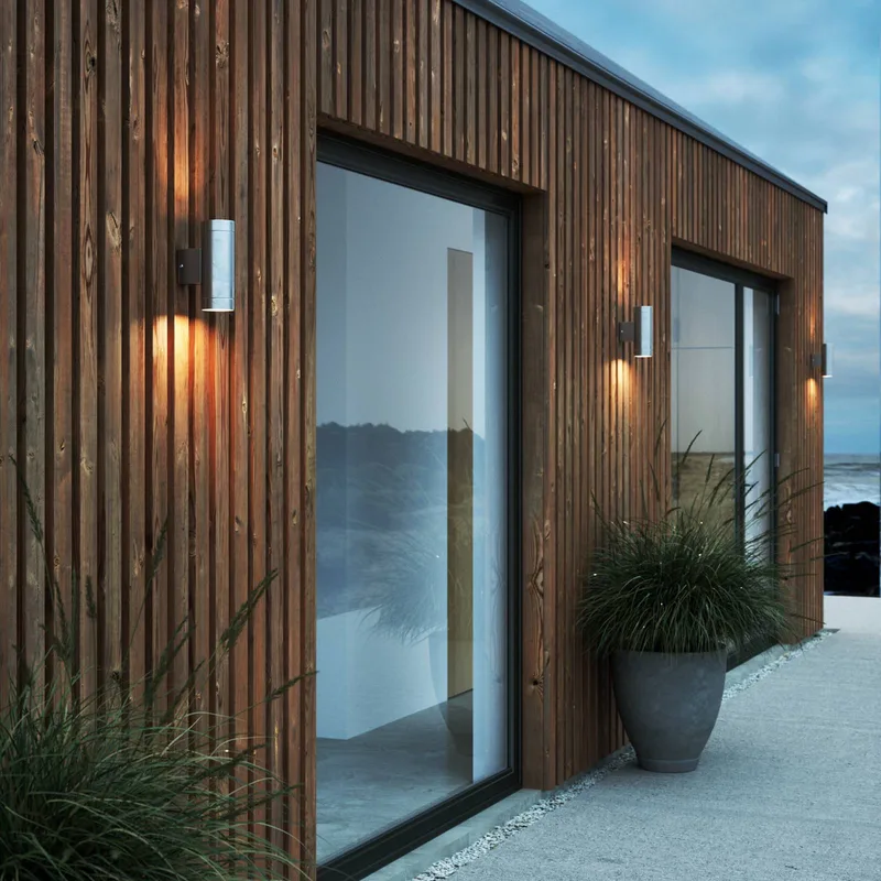 Buitenwandlamp Tin Maxi Double, staal verzinkt van Nordlux in Zinkgrijs – productfoto