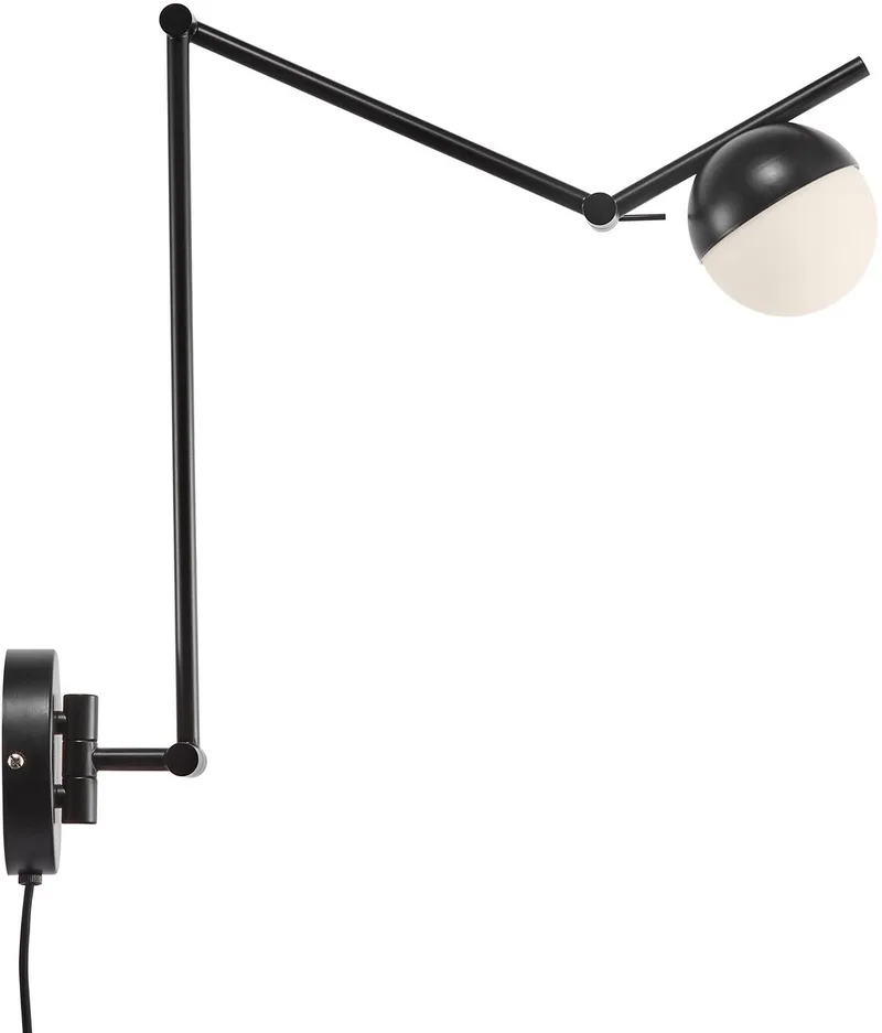 Contina-wandlamp-G9-opaal glas/zwart by Nordlux in Zwart – product photo