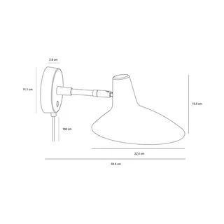 Darci korte wandlamp, projectie 33,5 cm von Nordlux in Schwarz – Produktfoto 4 von 4