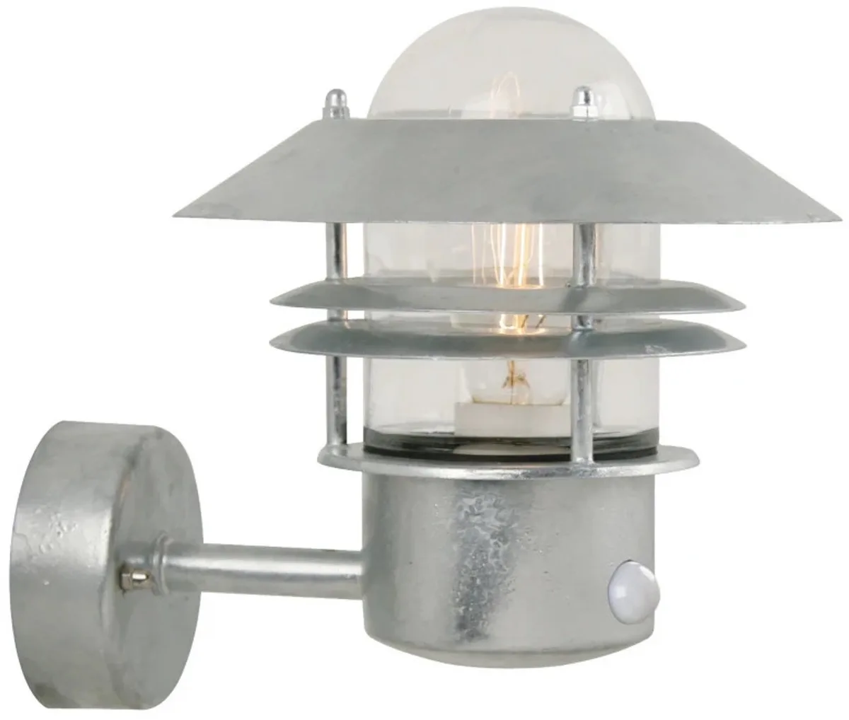 Doos 3x Nordlux Blokhus LED Wandlamp | 1x E27 Max 60W | ip44 | Dimbaar Bewegingssensor van Nordlux in Zilver – productfoto