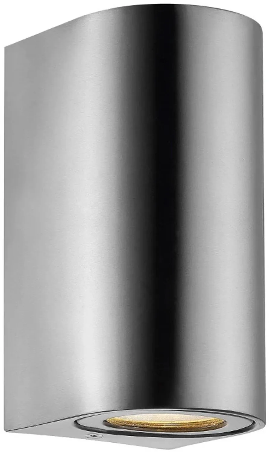 Doos 3x Nordlux Canto LED Wandlamp | 2x GU10 Max 28W | ip44 | Dimbaar | Zilver by Nordlux in Roestvaststaal ( RVS ) – product photo