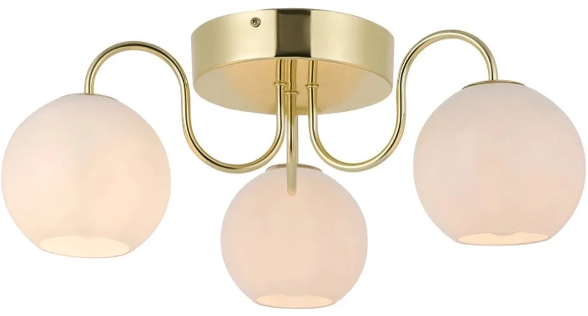 Doos 3x Nordlux Franca LED Plafondlamp | 3x E14 Max 40W | Dimbaar | Goud van Nordlux in Messing – productfoto