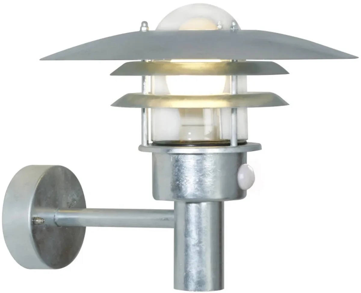Doos 3x Nordlux Lønstrup LED Wandlamp | 1x E27 Max 60W | ip44 | Dimbaar Bewegingssensor by Nordlux in Silver – product photo