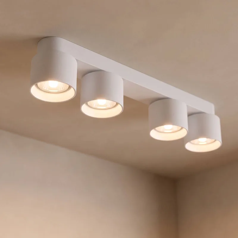 Downlight Pitcher, wit/zilver, 4-lamps, metaal, GU10 von Nordlux in Wit, zilver – Produktfoto