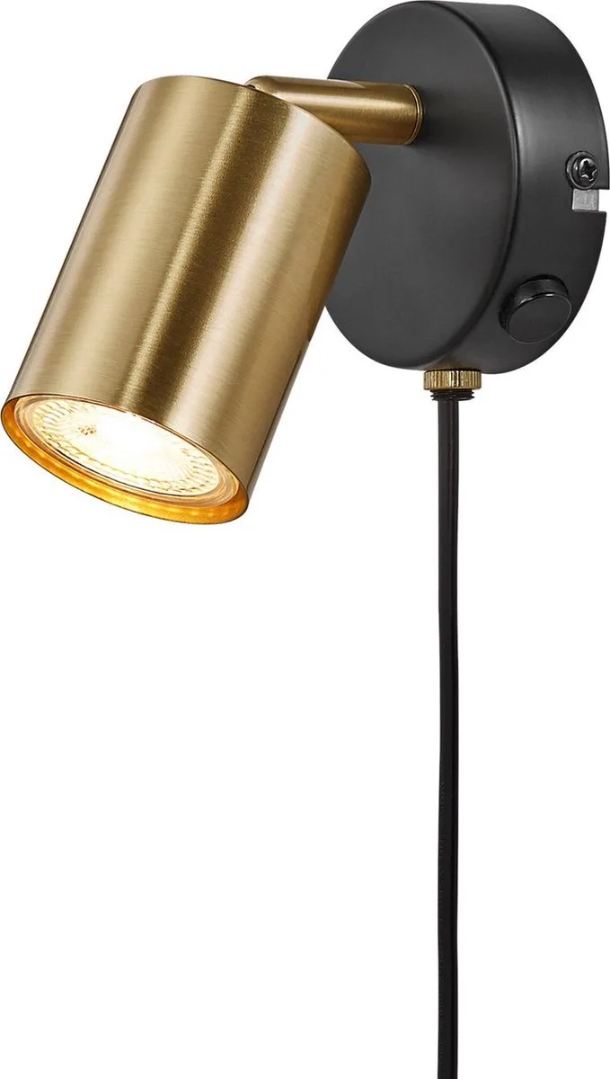Explore-wandlamp-GU10-messing/zwart von Nordlux in Messing – Produktfoto