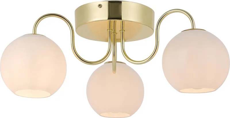 Franca-plafondlamp-E14-opaal glas/messing van Nordlux in Messing – productfoto