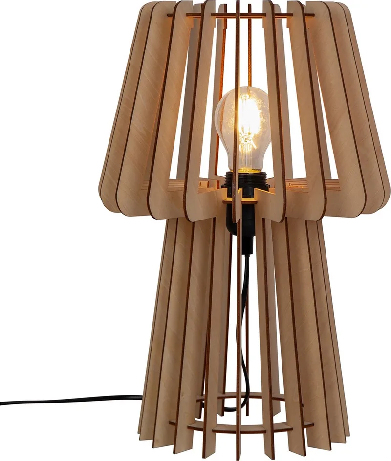Groa-tafellamp-E27-blank hout van Nordlux in Natuur (bruin) – productfoto