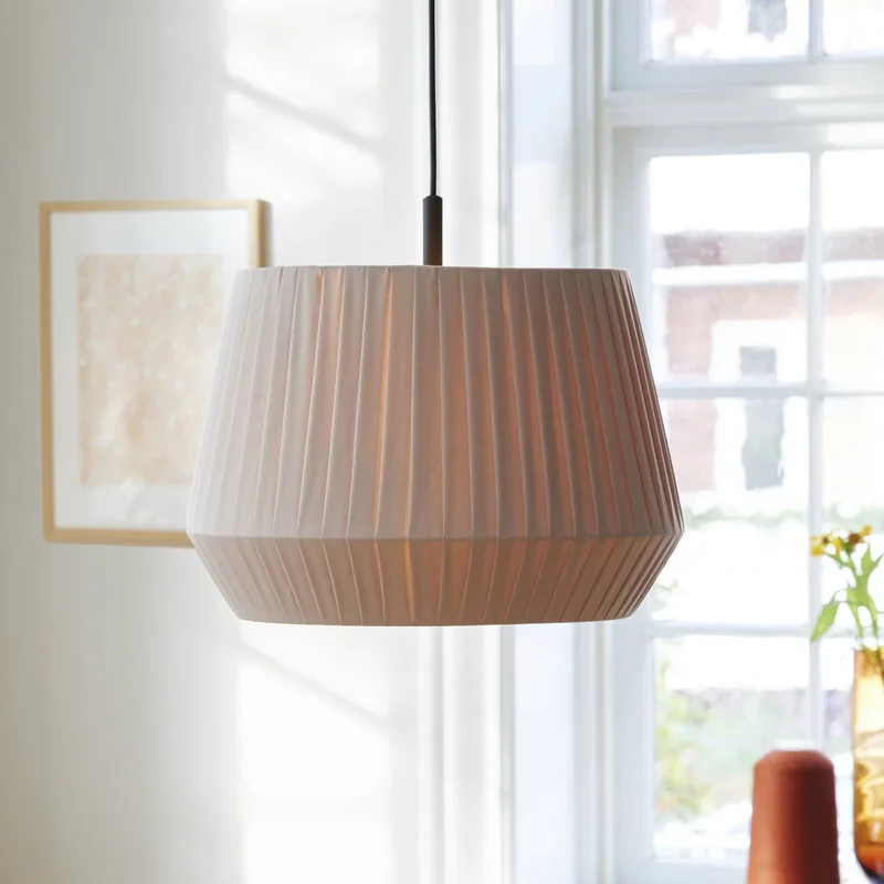 Hanglamp Dicte, handgebonden, Ø 40 cm, amber van Nordlux in Amber, zwart – productfoto