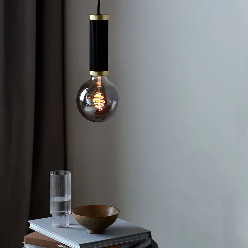 Hanglamp Galloway met E27 fitting by Nordlux in Zwart, messing – product photo