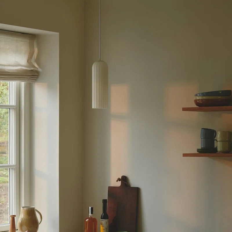 Hanglamp Miella, geribbeld glas, gesatineerd/wit von Nordlux in Wit gesatineerd, wit – Produktfoto