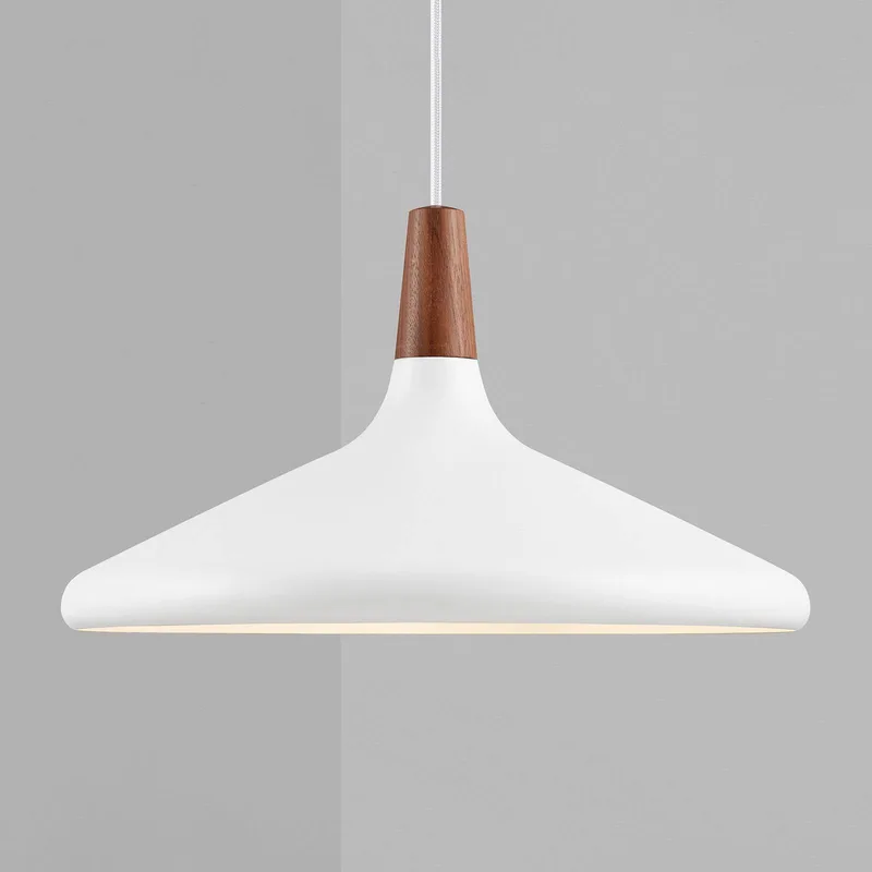 Hanglamp Nori Ø 39 cm, wit van Nordlux in Wit, Donker hout – productfoto 2 van 4