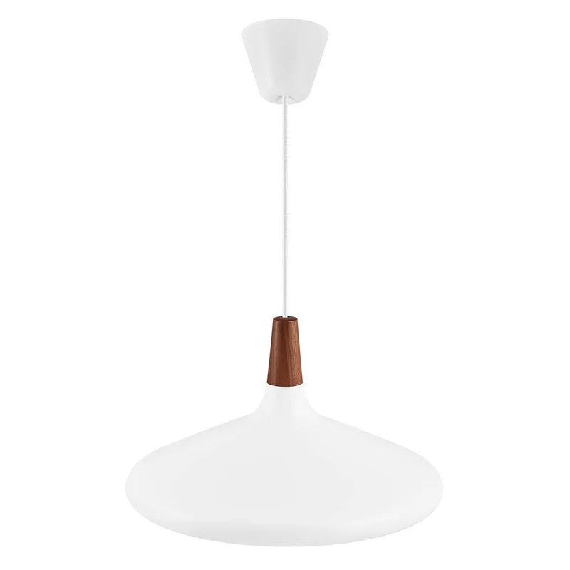 Hanglamp Nori Ø 39 cm, wit van Nordlux in Wit, Donker hout – productfoto 4 van 4