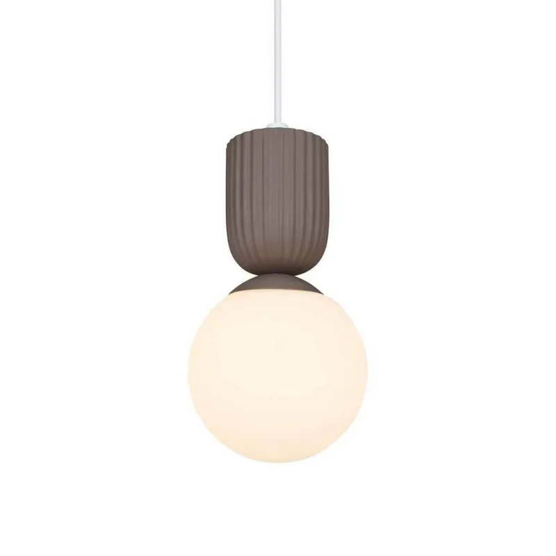 Hanglamp Sadie, lichtbruin, Ø 15 cm, glas/keramiek von Nordlux in Lichtbruin, opaal – Produktfoto