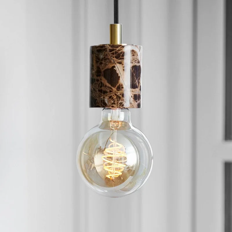 Hanglamp Siv met marmercilinder von Nordlux in Bruin – Produktfoto