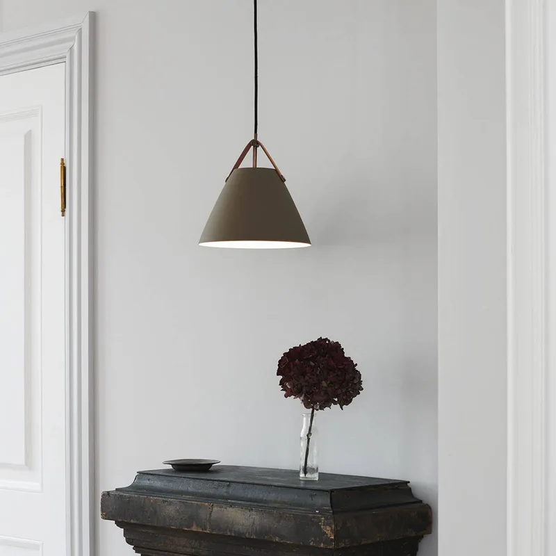 Hanglamp Strap met metalen kap beige, 27 cm de Nordlux en Beige, Lichtbruin – photo du produit 5 sur 5