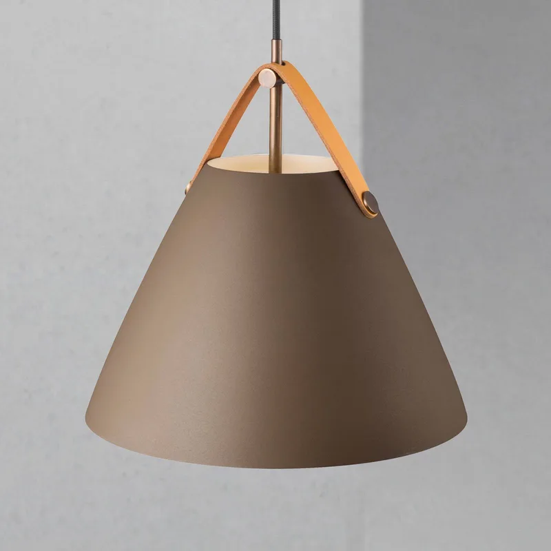 Hanglamp Strap met metalen kap beige, 27 cm de Nordlux en Beige, Lichtbruin – photo du produit 3 sur 5