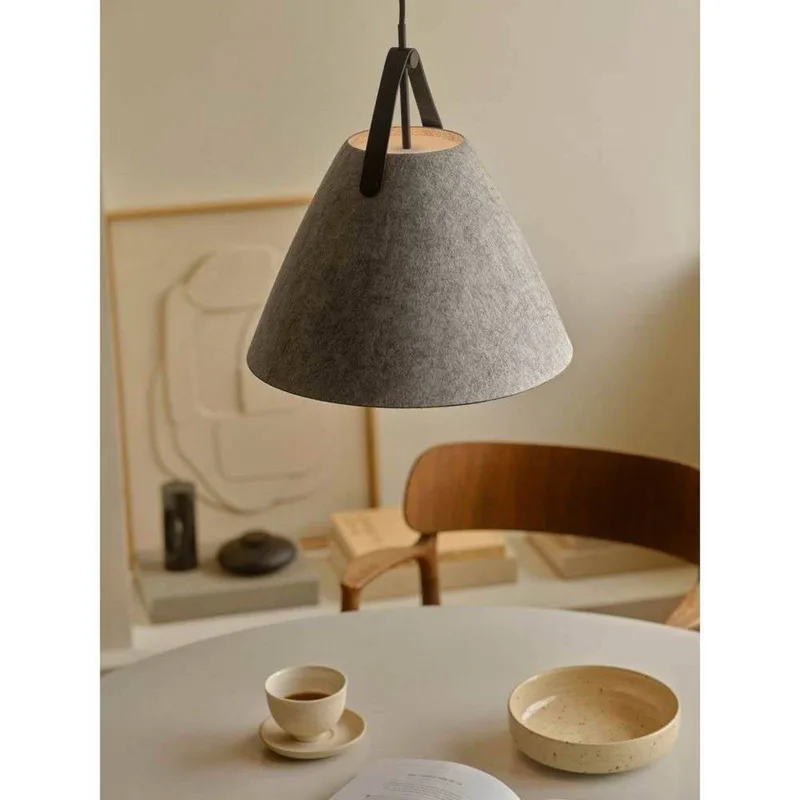 Hanglamp Strap, Ø 36 cm, metaal/leer de Nordlux en Gris clair – photo du produit 5 sur 5